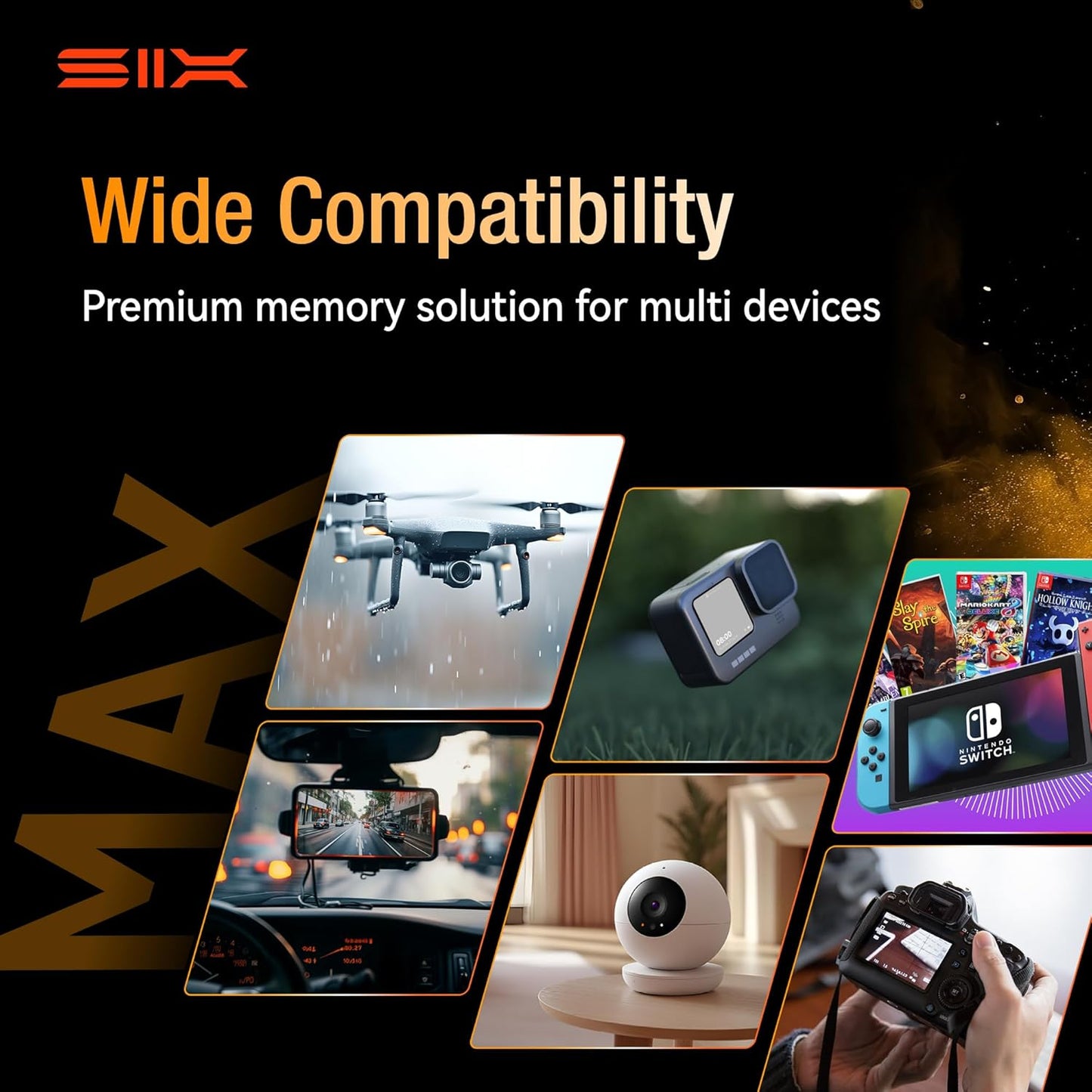 SIX M200 128GB 190MB/s 4K A2, U3, V30 128GB Micro SD Card Read Up to for UHD Continuous Recording - microSDXC Memory