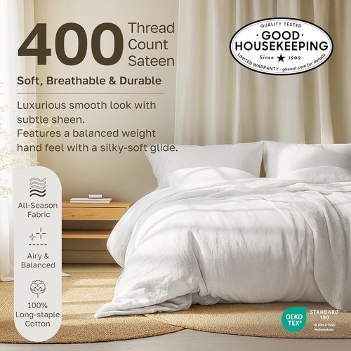 California Design Den Pillowcase Set | Standard Queen Size, 400 Thread Count, 100% Cotton Sateen, Soft Sage Green - Set of 2
