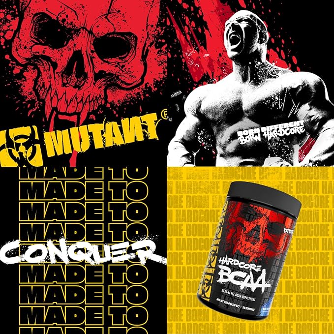 Mutant Hardcore BCAA - Pre, Intra or Post Workout ??BCAA Next Level branched-Chain Amino Acids Supplement ??Hydration + Recovery - 30 Serving - Fruit Punch