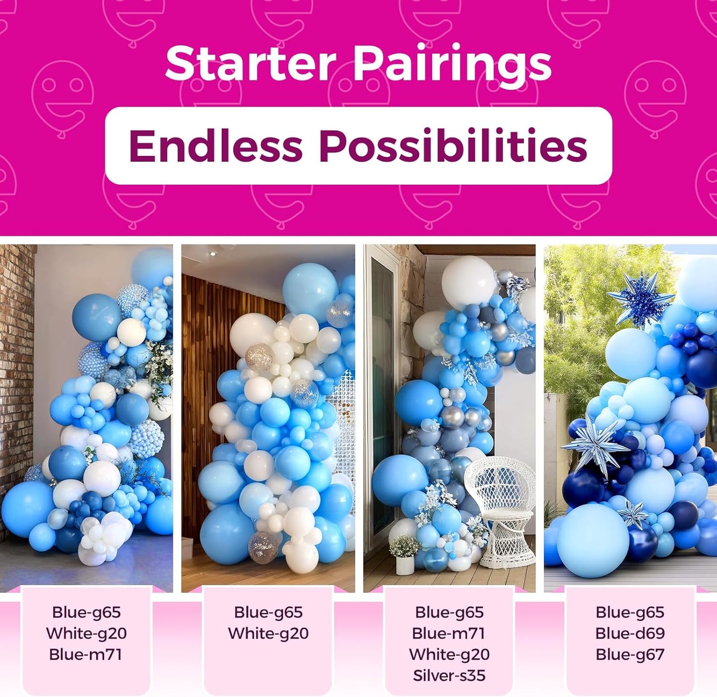 Bezente Blue Balloons - 150 Pack of 5-Inch Matte Light Blue Latex Balloons for Parties & Celebrations