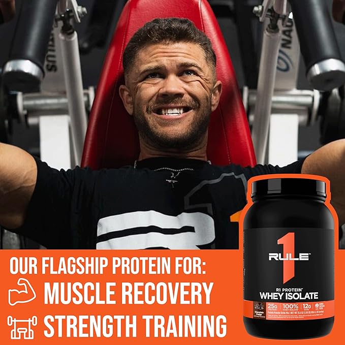 Rule 1 R1 Protein Whey Isolate - with 25g Protein & 6g BCAA Exclusively from Isolated & Hydrolyzed Sources for Workout Recovery (2 Pounds*, Vanilla Créme)
