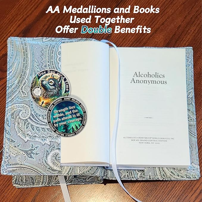 One Day at a Time 30 Day Sobriety Coin - Recovery Aurora Forest Wolf AA Coins - Addiction NA AA Chips and Medallions - Celebrate 1-30 Living Clean Sober Alcoholics Anonymous Gifts for Men Women