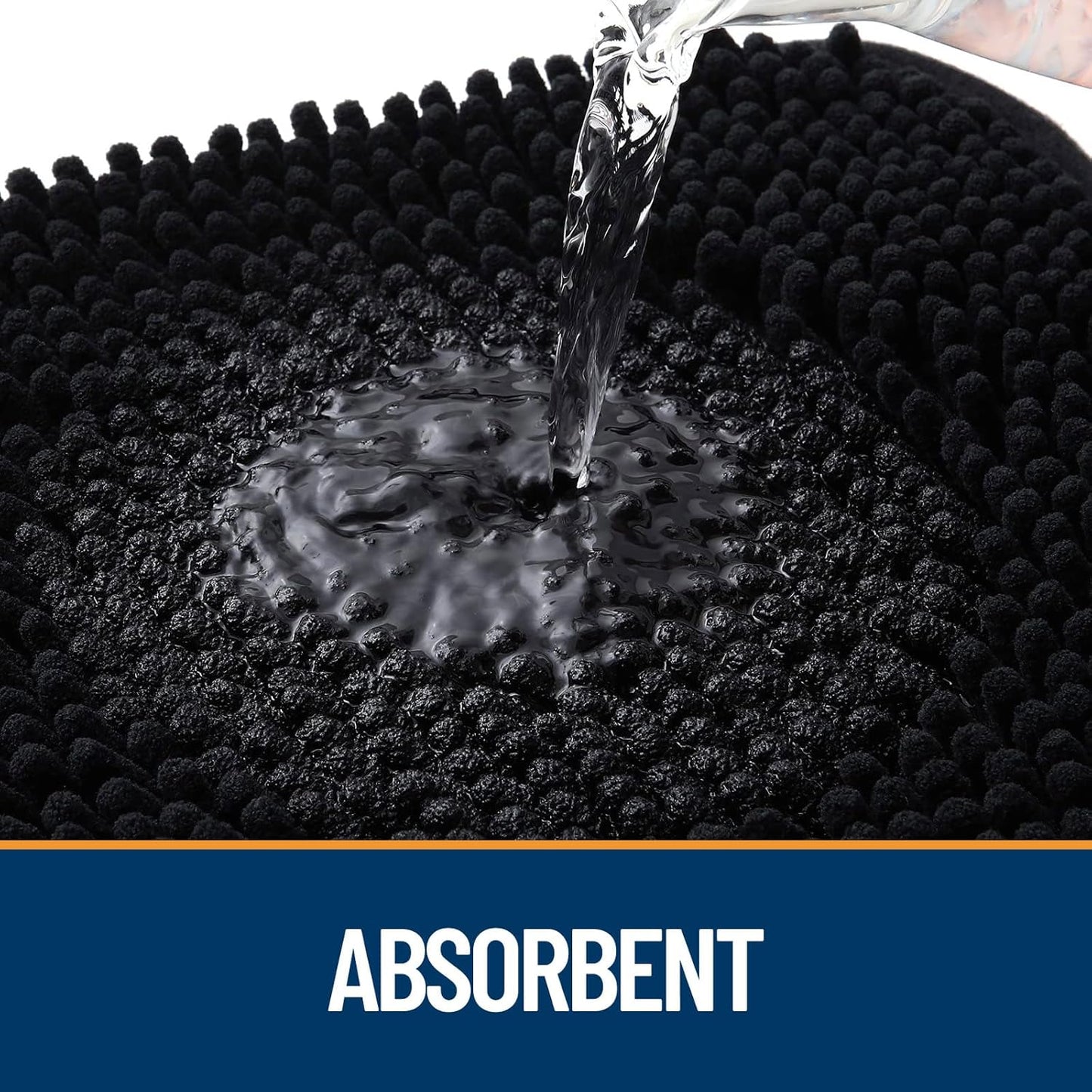 OLANLY Dog Door Mat - Absorbent Non-Slip Mud Mat for Paws | 54x32 Black Chenille Design