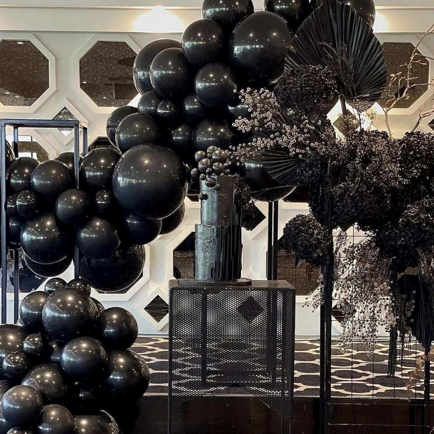 PartyWoo Black Balloon Arch Kit - 145 Pcs in 5-18 Inch Sizes for Baby Showers, Birthdays & Anniversaries