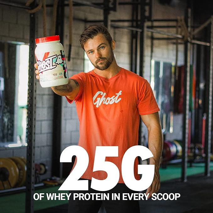 GHOST Whey Protein Powder, Fruity Cereal Milk - 2LB, 25G of Protein - Whey Protein Blend - ­Post Workout Fitness & Nutrition Shakes, Smoothies, Baking & Cooking - Soy & Gluten-Free