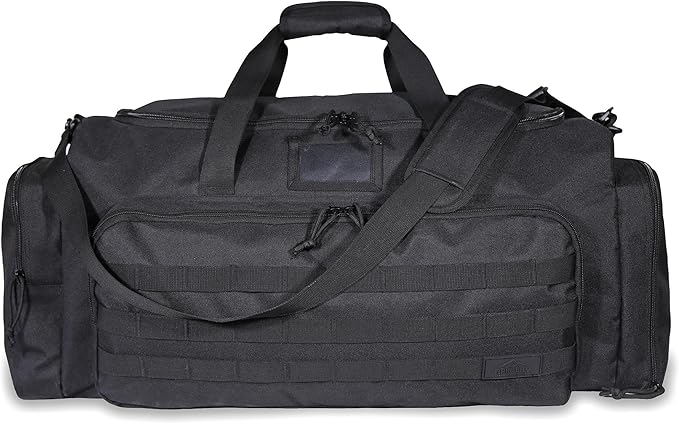 Super Quality 60L Large Duffel Travel Bag Luggage Foldable Bag Cargo Sport Gear Equipment Skiing Hardware Bag Heavy Duty& Durable(Black)