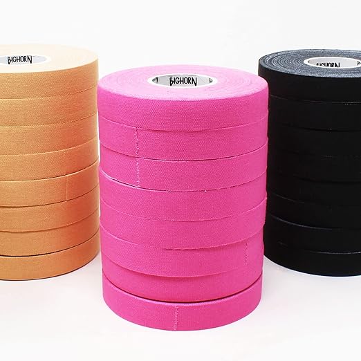Bighorn Athletics Pro Series Jiu-Jitsu Finger Tape, 8-Rolls with Tin Holder, Enhanced Strength, Residue-Free (0.5-Inch, Nude)