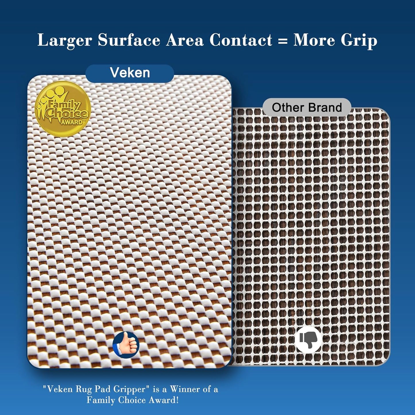 Veken Round Rug Pad Gripper - 6 Ft Non-Slip Circle Mat for Hardwood & Tile Floors
