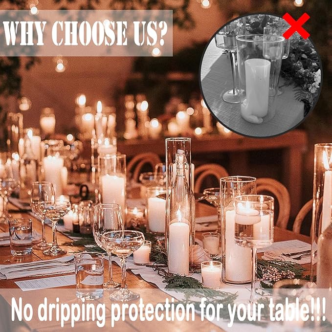 36 Pcs White Pillar Candles Bulk Set，Hurricane Candlesï¼? Different Lengths (12 Each)，Dripless Unscented Smokeless，Gives You a Better Atmosphere When Organizing an Event Party.