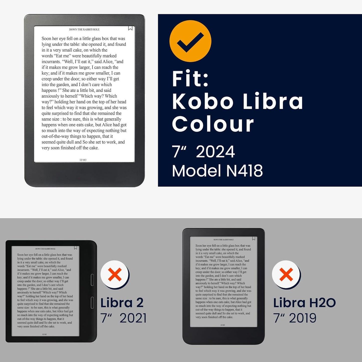 kwmobile Summer Case Compatible with Kobo Libra Colour Case - eReader Cover - Library Blue/Green/Dark Pink