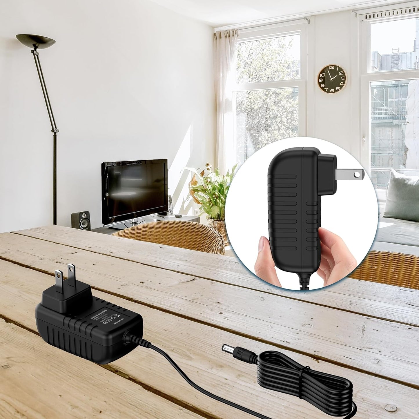 MDCGPower 13V 1A 5.5mm 2.5mm 4 DC Power Supply DC Adapter DC Power Cord with x DC Jack, Feet Cable for LED Strip