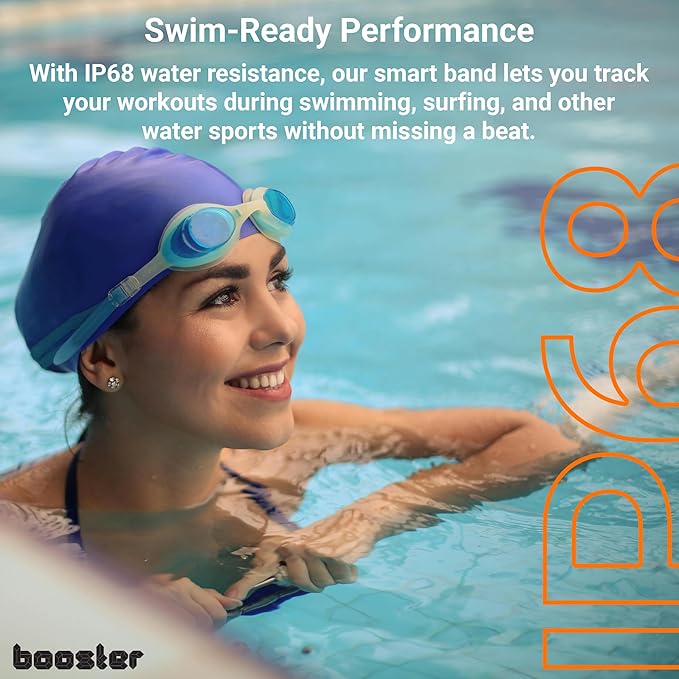 Booster Smart Bracelet, Wearable Activity & Fitness Tracker Band, 24H Sleep Tracker, All-Day Continuous Heart Rate Blood Pressure Stress HRV Monitor, 120+ Sport Modes Smart Wristband, Silicone Pink