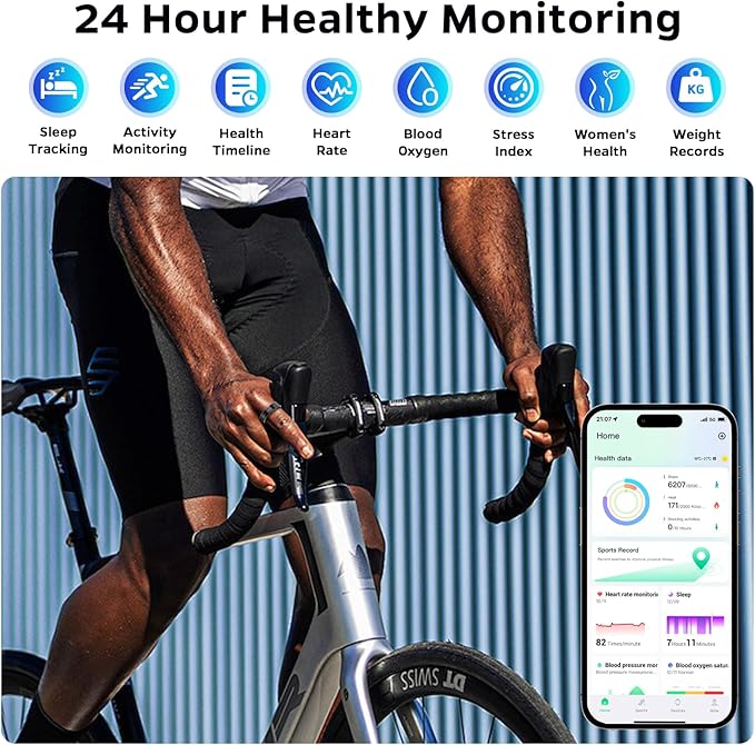 Ultra-Thin Smart Ring for Women Men,Sleep Tracker Ring with Heart Rate, Waterproof Fitness Ring for Activity Monitoring/Steps/Calories,No Subscription Fee,for iSO & Android (Silver,10#)