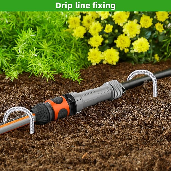 Trampoline Stakes Anchors High Wind 12inx6mm Galvanized U Hook 10pcs Rebar Stakes – Heavy Duty Ground Anchors for Trampoline,Yard & Inflatable,Landscape Metal Stakes for Outdoor Decorations