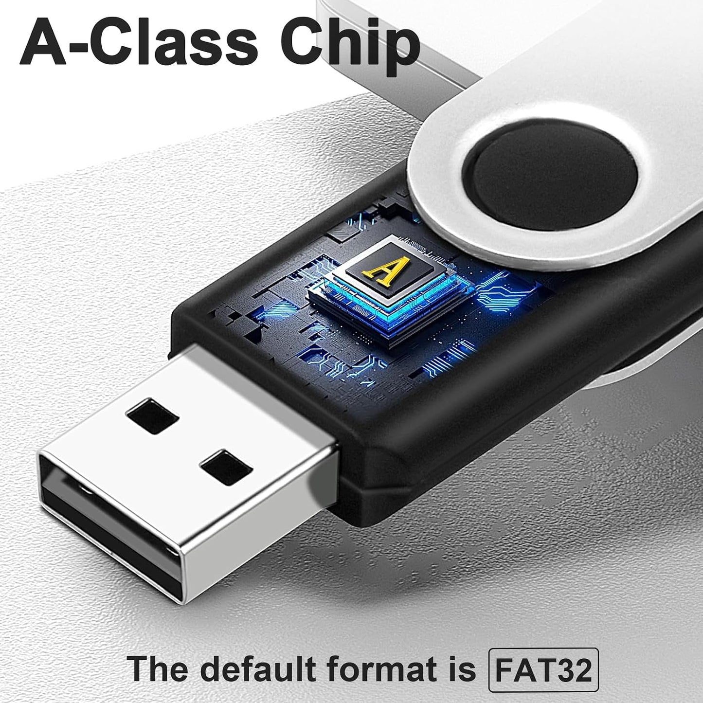 MECHEER 128MB 10 Pack, 2.0 Thumb Drives Bulk USB Flash Drive Jump Drives with Lanyards, Swivel Memory Stick Photo