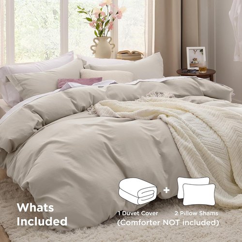 Bedsure Duvet Cover - Queen Size 3-Piece Extra Soft Bedding Set | 90x90 Inches with Zipper Closure & 2 Pillow Shams