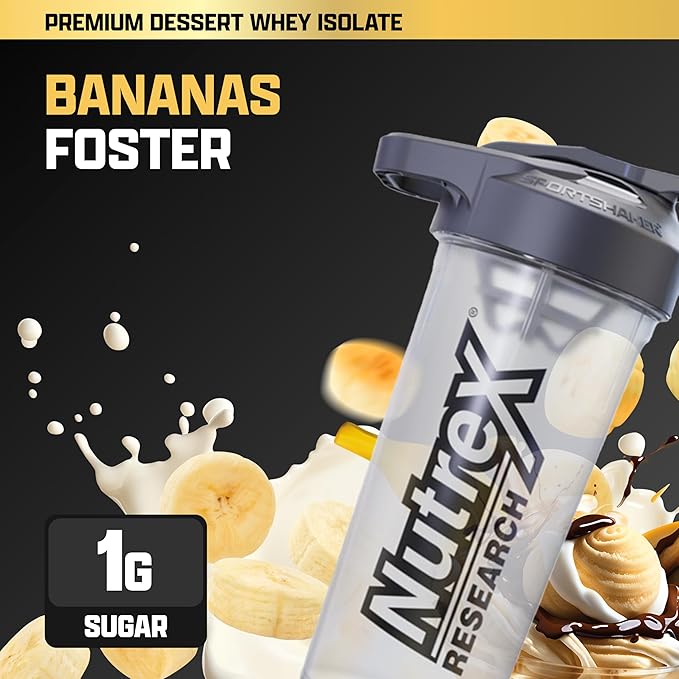 Nutrex Research IsoFit Whey Protein Powder Instantized 100% Whey Protein Isolate (30 Servings (Pack of 1), Bananas Foster)