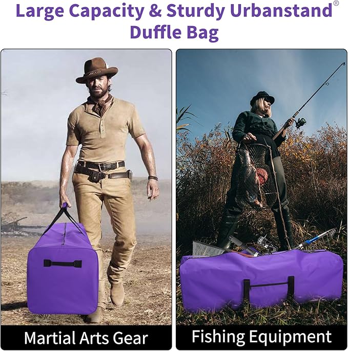 Urbanstand 48 Inch Travel Duffle Bag Extra Large Sport Equipment Duffel Bags with 2-way Lockable Zippers, Purple