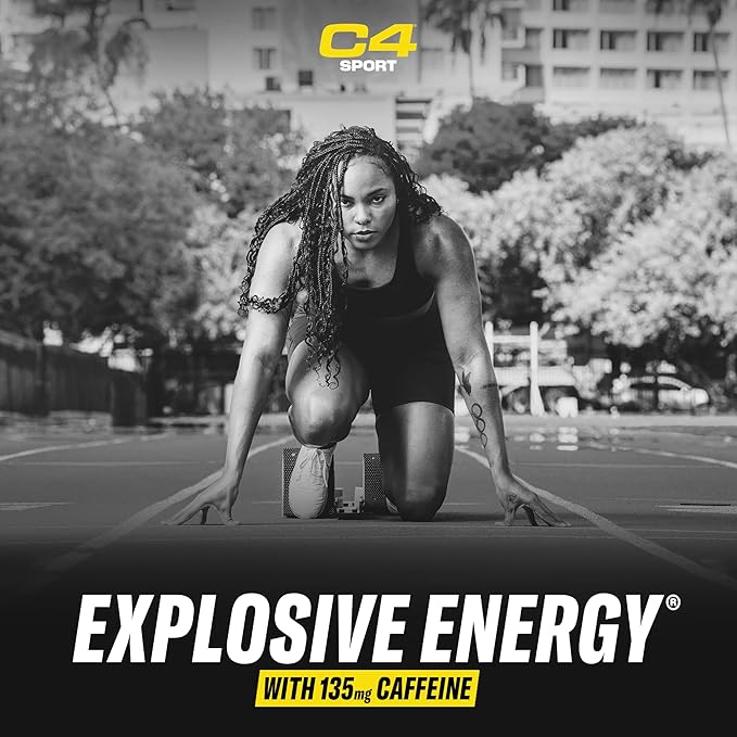 Cellucor C4 Sport Pre Workout Powder Blue Raspberry - Pre Workout Energy with Creatine + 135mg Caffeine and Beta-Alanine Performance Blend - NSF Certified for Sport 30 Servings