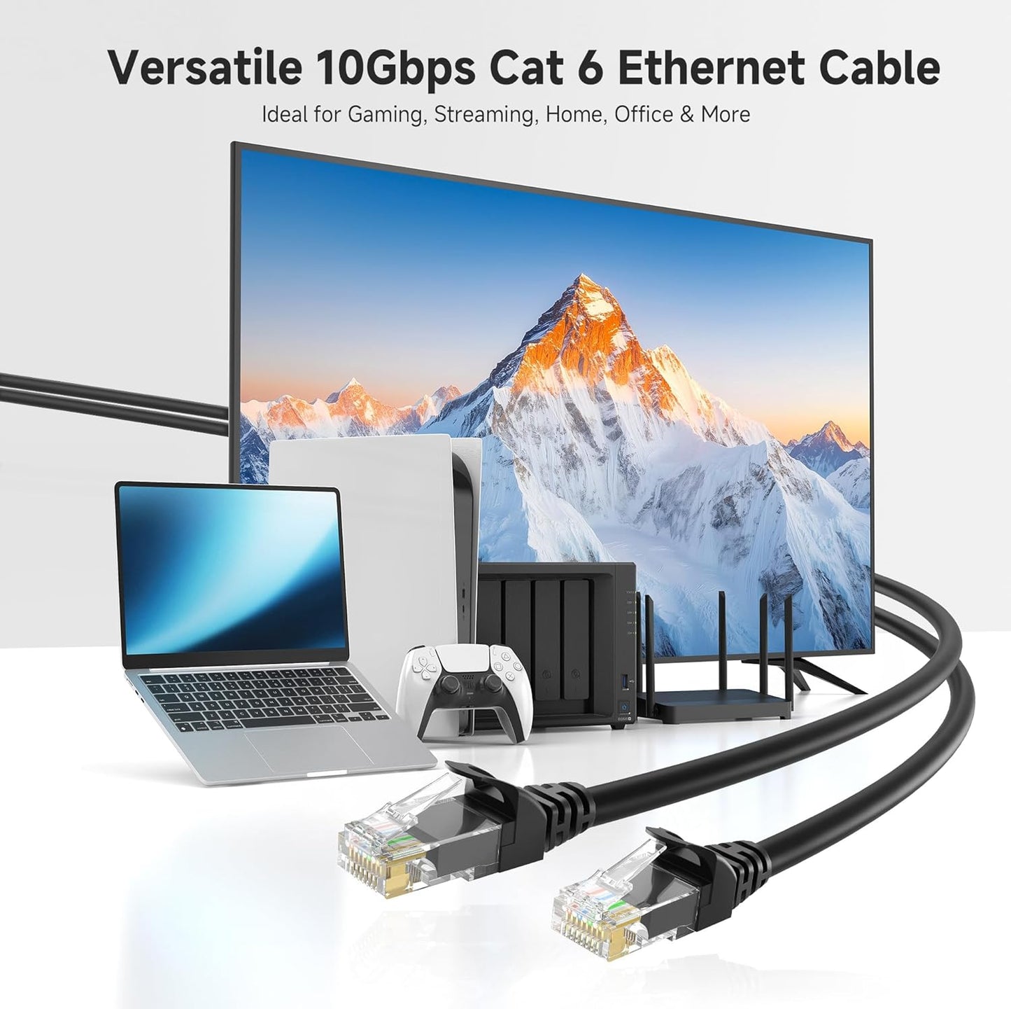 10Gbps 5-Pack 6 3ft, 6 Cat6 Cable Matters Snagless Short Cat Ethernet Cable - Cat Cable, Cord, Ethernet Cord, Black