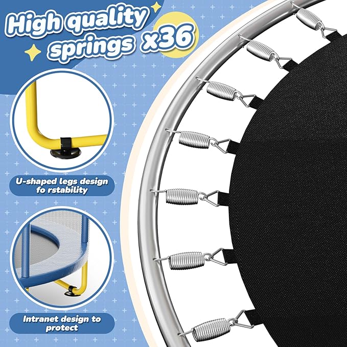 6FT Indoor Trampoline for Kids Ages 1-8, 72" Mini Toddler Indoor & Outdoor Trampoline with Safety Enclosure Net, Basketball Hoop & Dart Board, Birthday Gifts for Boys & Girls, Baby Toddler