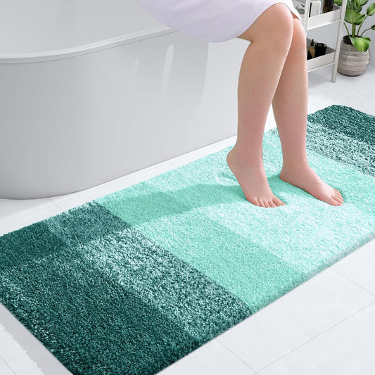 OLANLY Large Bathroom Rug Mat - Extra Soft Microfiber, Quick Dry & Washable | 45x27, Blackish Green
