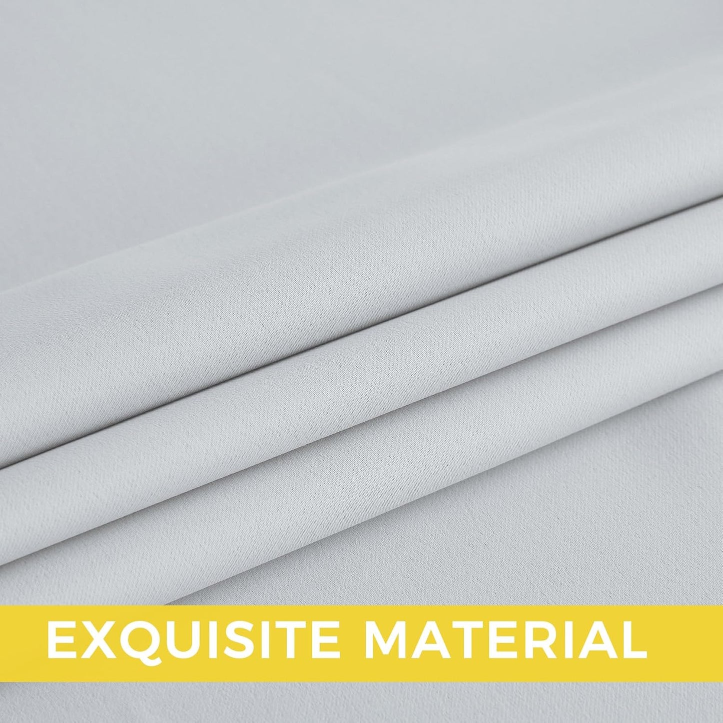 NICETOWN Room Darkening Curtains - Elegant Greyish White Drapery Panels, 52" x 84" Size