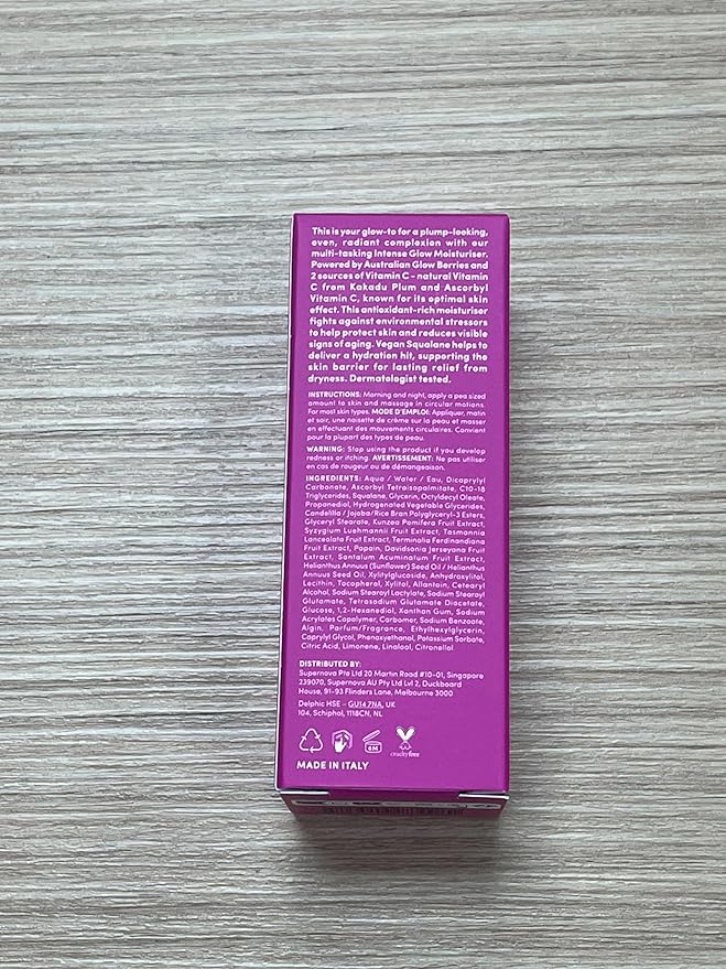 Sand & Sky Australian Glow Berries Brightening Moisturizer with Vitamin C & Squalane - Glow-Boosting Face Cream, Anti-Aging Formula, For Dull Skin