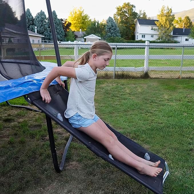 Trampoline Pro The Original Trampoline Slide and Climber Universal Trampoline Ladder Alternative Heavy Duty Steel Construction Fold and Stow Safely Easy to Climb & Slide