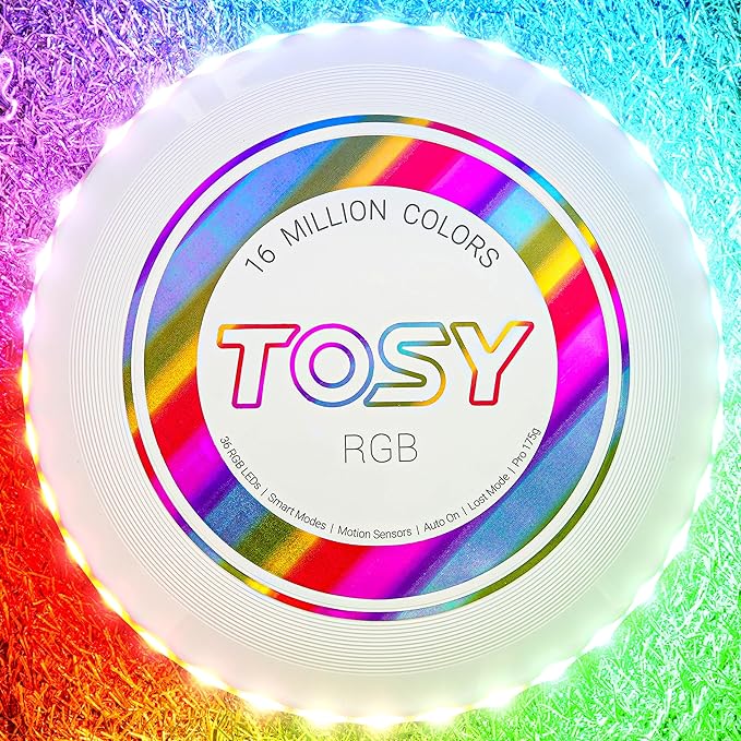 TOSY Bundle of 2 - Flying Disc 108 LEDs - RGB White + Green