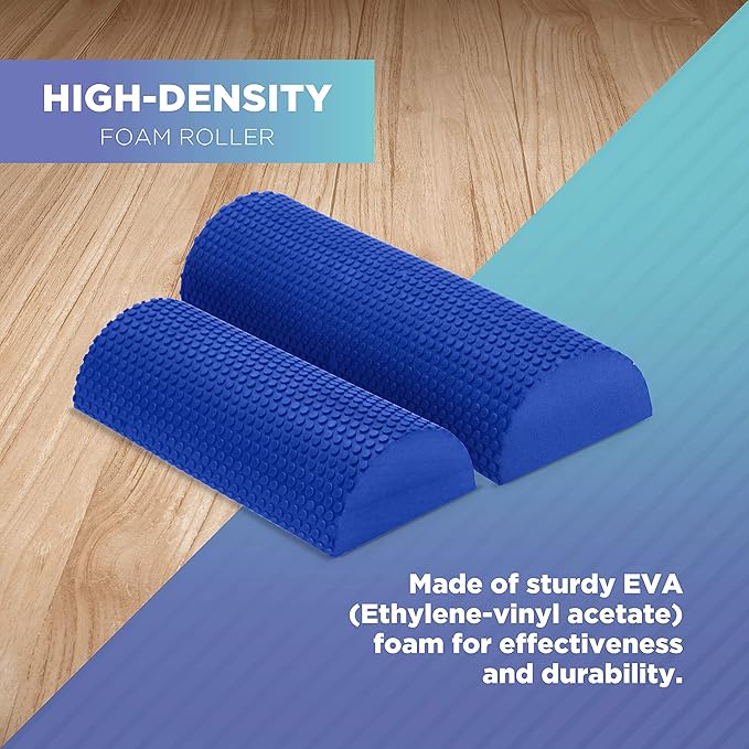 Bean Products High-Density EVA Foam Rollers | Deep Tissue Massager | Myofascial Release Textured Bumps | 12??Half Roller | Made in The USA