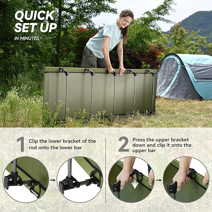 MARCHWAY Ultralight Folding Tent Camping Cot Bed, Portable Compact for Outdoor Travel, Base Camp, Hiking, Mountaineering, Lightweight Backpacking (Army Green)
