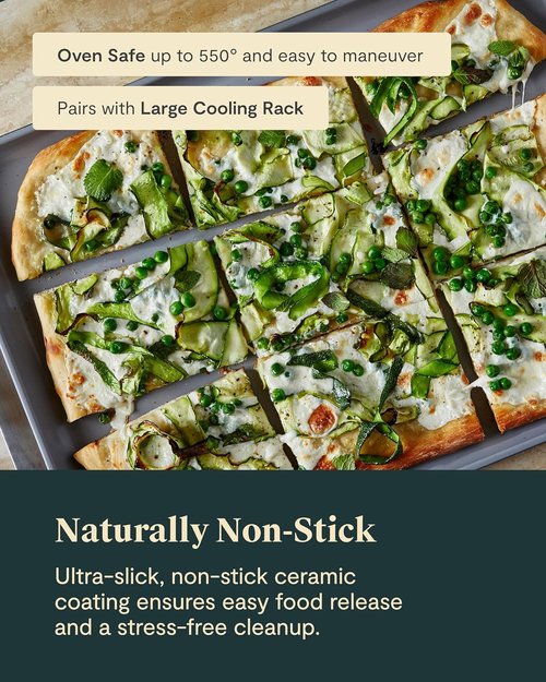 Caraway Non-Stick Ceramic Baking Sheet - Non-Toxic, PTFE & PFOA Free - Large 18" x 13" - Ideal for Baking & Roasting