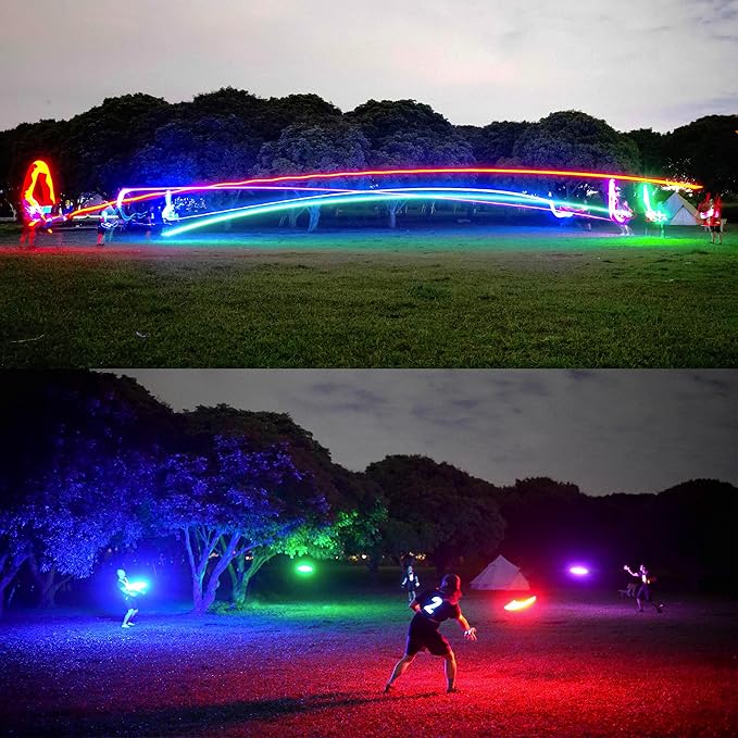 TOSY Bundle of 2 - Flying Disc 108 LEDs - RGB White + Green