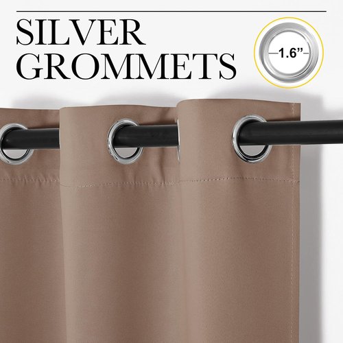 NICETOWN Blackout Curtains - Thermal Insulated Drapes, Set of 2, 55" x 102", Cappuccino Color