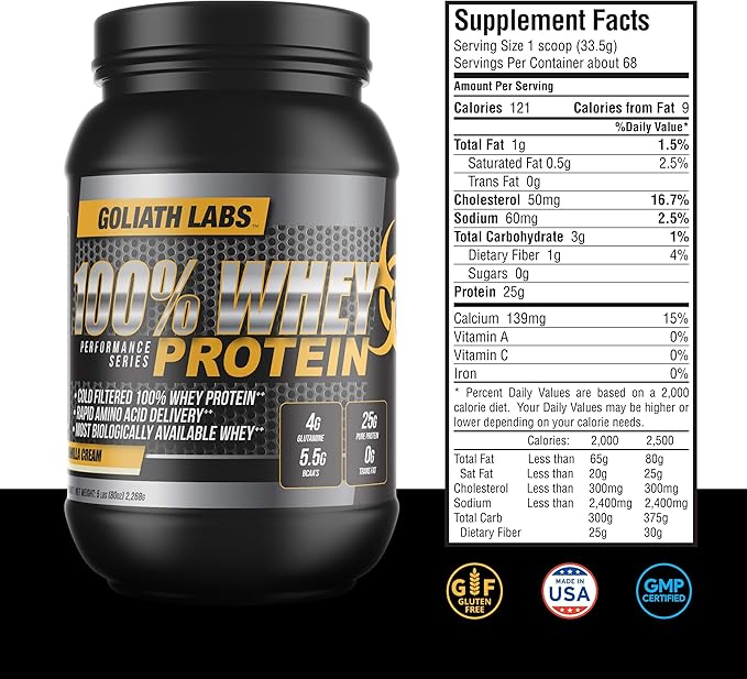 Goliath Labs 100% Whey Protein Powder 10 lb (Vanilla)